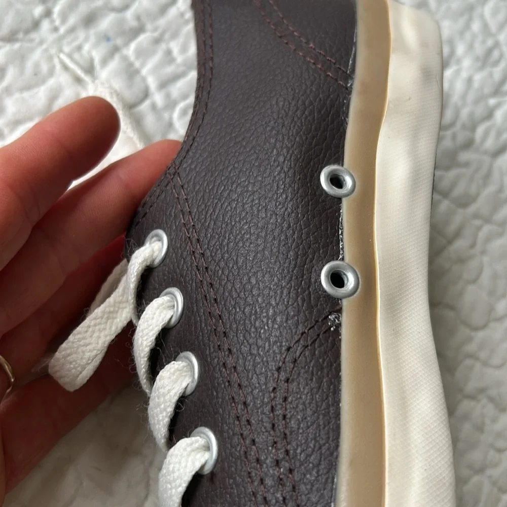 NWOT Converse Jack Purcell sneakers size 1. Brown w/tan accents. Waterproof.